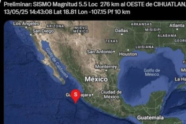 Sismo de magnitud 5.8 sacude el centro de México