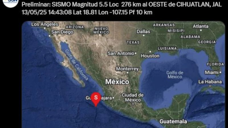 Sismo de magnitud 5.8 sacude el centro de México