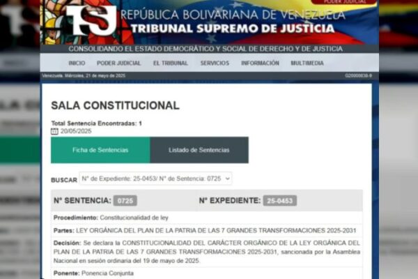 TSJ declaró constitucionalidad de la Ley Orgánica de las 7 Transformaciones