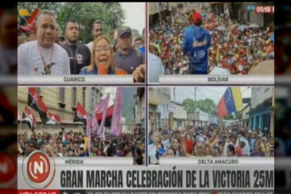 Gobernadores elegidos en Guárico y Bolívar celebraron con marcha la victoria popular del 25M