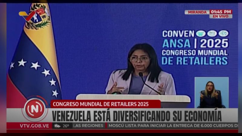 Vicepresidenta Ejecutiva: El Sector Retailers representa el 4,5% del PIB en Venezuela (+Congreso)
