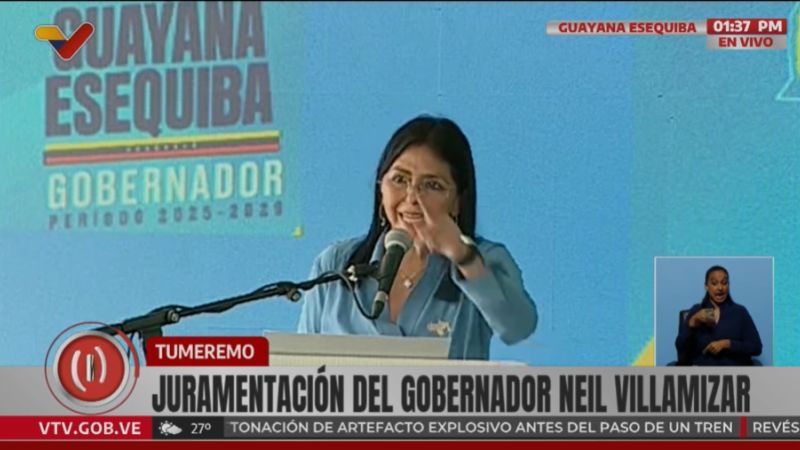 Delcy Rodríguez: Venezuela no reconocerá ninguna sentencia de organismos internacionales sobre el Esequibo