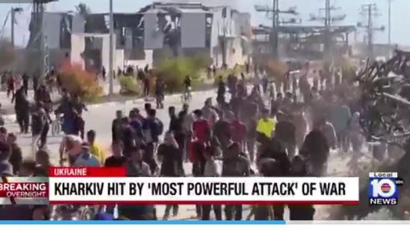 Canal de EEUU usa imágenes del genocidio israelí en Gaza para reportar "potente ataque" ruso en Ucrania