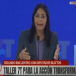 Vicepresidenta Rodríguez destaca trabajo del Parlamento Nacional en el desarrollo económico del país